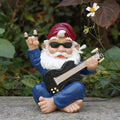 Rock & Roll Gnome Statue Guitar & Rock Gesture Artistic Design Resin Garden Ornament Christmas Outdoor Figurines