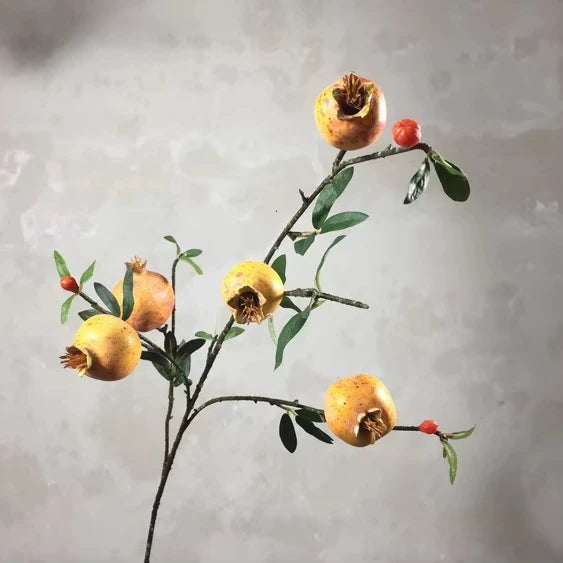 Qq334 Hot Sale Artificial Pomegranate Branch Real Touch Artificial Fruit Plant Wedding Decoration Flower Home Wedding Decoration
