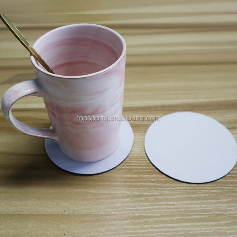 High Quality Cup Maps White Blank Neoprene with Rubber round Shape Drink Coasters Special Purpose Bags & Cases