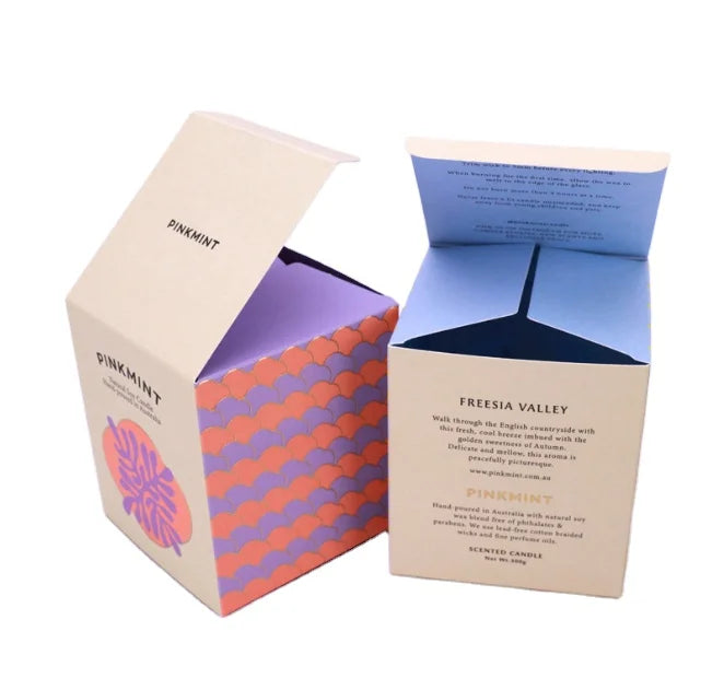 Eco Friendly Wholesale Display Low Moq Custom Printed Design logo Matte Lamination Cardboard Mailer Tealight Candle Box