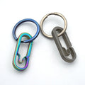 Titanium EDC Round Carabiner Clip Keyring Keychain with CNC Machining and Wire EDM