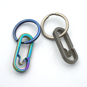 Titanium EDC Round Carabiner Clip Keyring Keychain with CNC Machining and Wire EDM