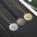 Circle Five Star Stainless Steel Pendant Necklace 3 Styles to Choose Vintage Titanium Steel Personalized Necklace
