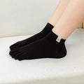 Cute Sport Solid Color Plain Cotton Toe Women Five Finger Ankle Socks