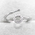 Semi Mount 4*4mm Sterling Silver Ring Empty Frame Blank Support Claw Setting S925 Base Holder Without Center Stone for DIY Inlay