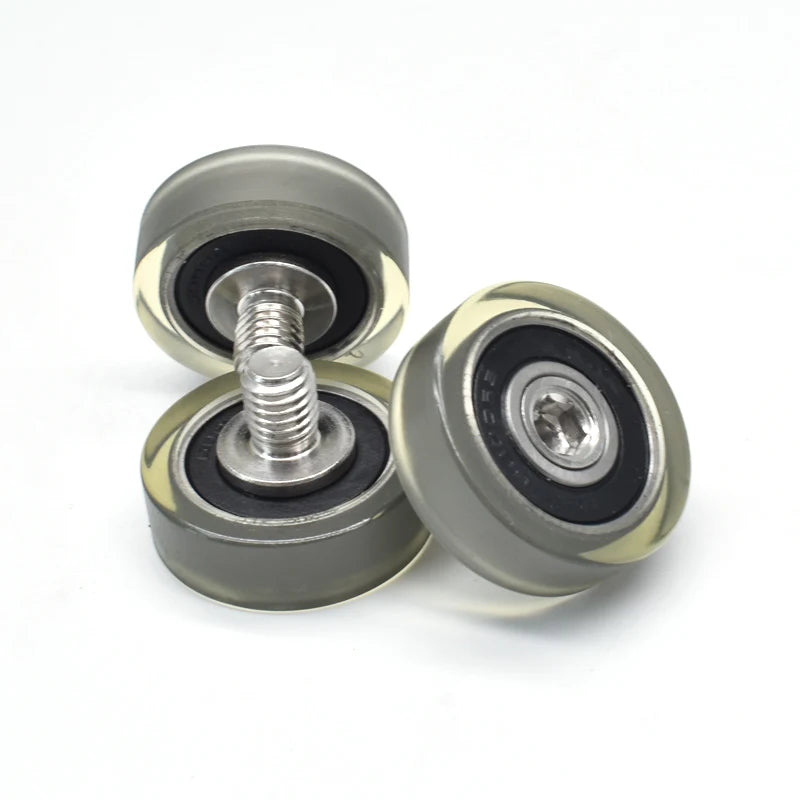 PU600032-10C1L10M8 10x32x10mm Rubber PU Bearing Belt Screw Polyurethane Pulley Mute Wear-resistant Rubber Guide Wheel Roller