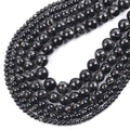 Wholesale Natural Stone Shell Black Glitter Turquoise Stone Loose Round Beads for Jewelry Making