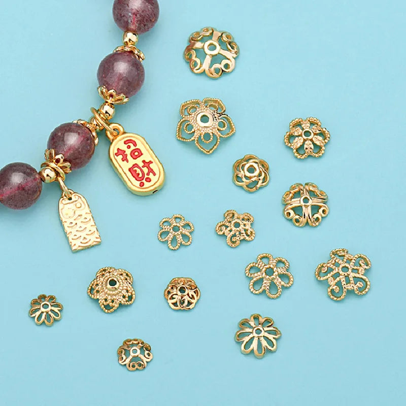 925 Sterling Silver Flower Spacer Beads Caps for Jewelry Making