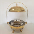 8.0L Luxury Stainless Steel Buffet Chaffing Dishes Set Hanging Lid Gold Chafing Dishes Food Warmer