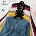 Women's Long Sleeve Winter Pullover Half Zip Sweater with V-Neck Heavy Jacquard Knitted Custom Logo on Front