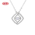 Fine Jewelry Pendants Charms Wholesale S925 Silver Geometric Shape Necklace With Zircon Unique Jewelry Piece for Modern