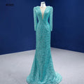 Jancember RSM67325 2021 Detachable V Neck Elegant Evening for Girls Mermaid Evening Dresses