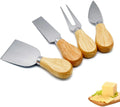 Steel Stainless Cheese Slicer Cutter Cheese Knives with Bamboo Wood Handle