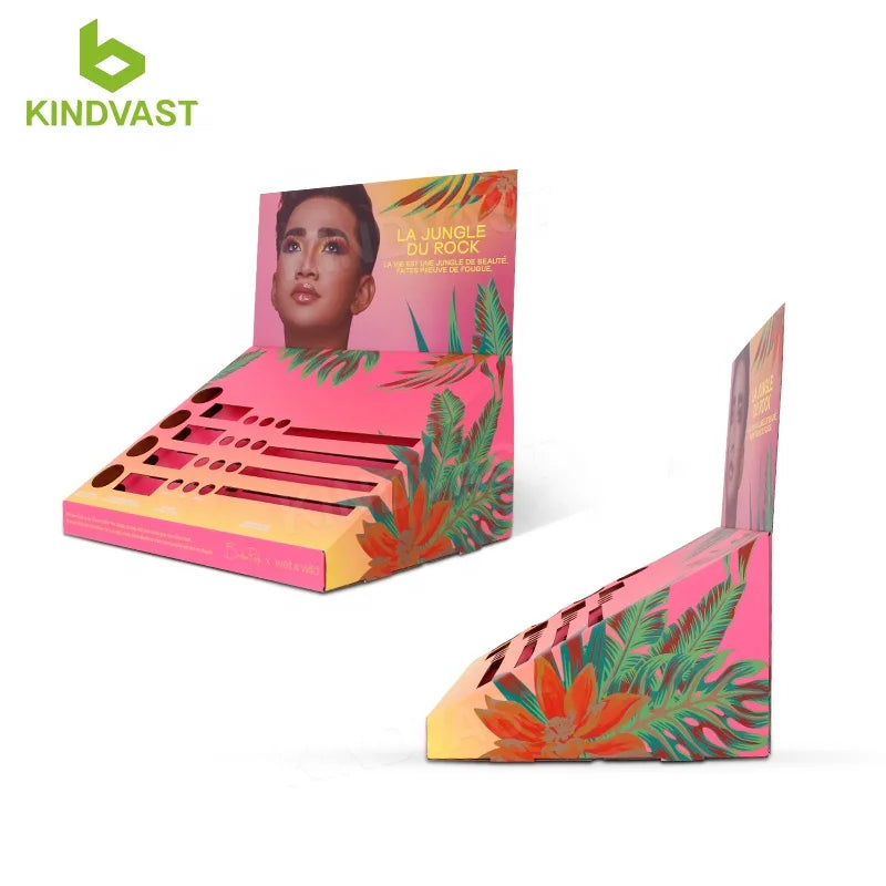 Creativity Retail Cardboard Counter Top Cosmetics Display Lip Gloss Display Counter Free Sample