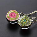 Luminous Flower Necklace New Design Crystal Ball Pendant Hinduism Mandala Customized Necklace Jewelry for Women