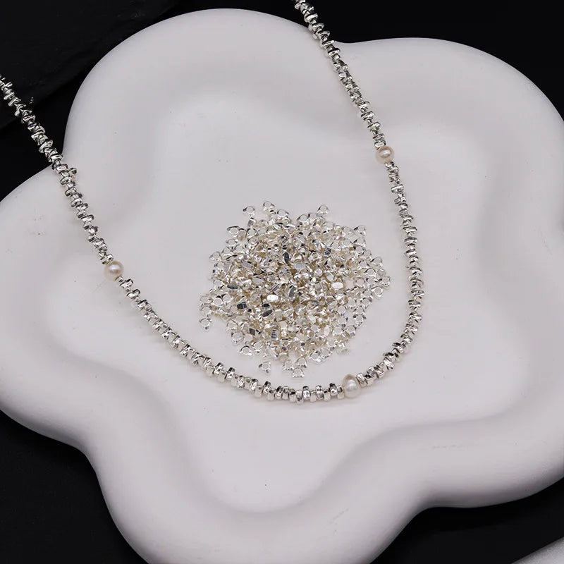 Broken Silver Triangle Beaded Spacer Flower Holder Bracelet 14K Gold Plated Bracelet Necklace DIY Material Jewelry Accessories