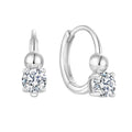 Qingxin CUSTOM Jewelry Classic Gentle and Elegant Design Zircon 925 Sterling Silver Rhodium Plated Hoop Earrings