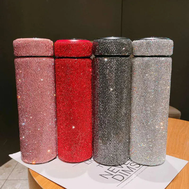 New Design 500ml Diamond Smart Thermos with LED Temperature Display 2025