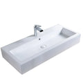 Hotel Project Long Size Countertop Bathroom Sink Counter Top Rectangle Ceramic Wash Hand Basin Sink
