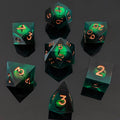 Factory Price Dark Night Green Liquid Core Eye DND Dice Set Polyhedral Resin Dice Cup for Dungeons and Dragons DND
