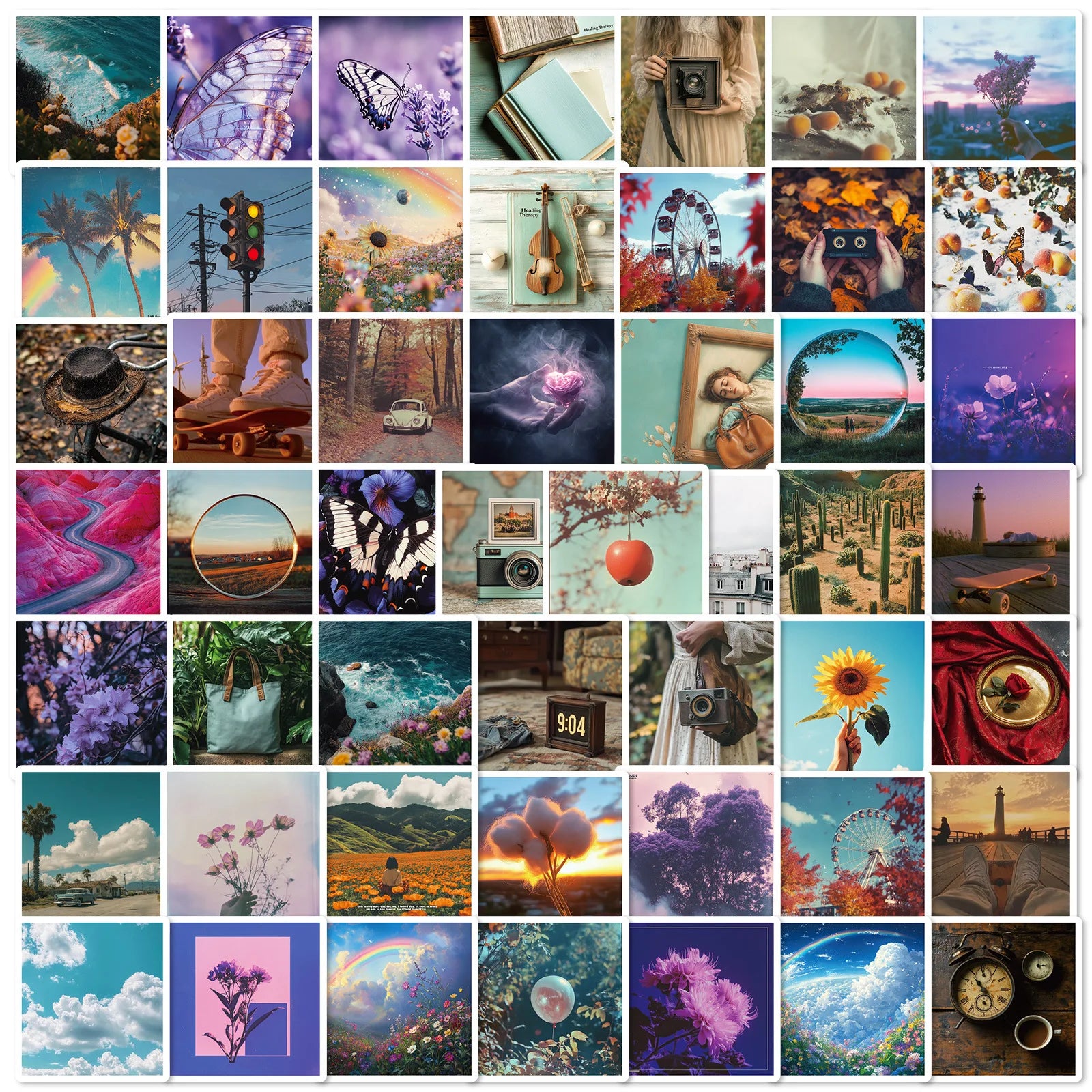50PCS Beautiful nature landscape sticker forest scenery poster