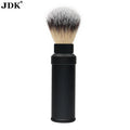 Travel Black Aluminum Custom Logo Grooming Tool Retractable Portable Shaving Synthetic Men Shaving Brush with Container Box