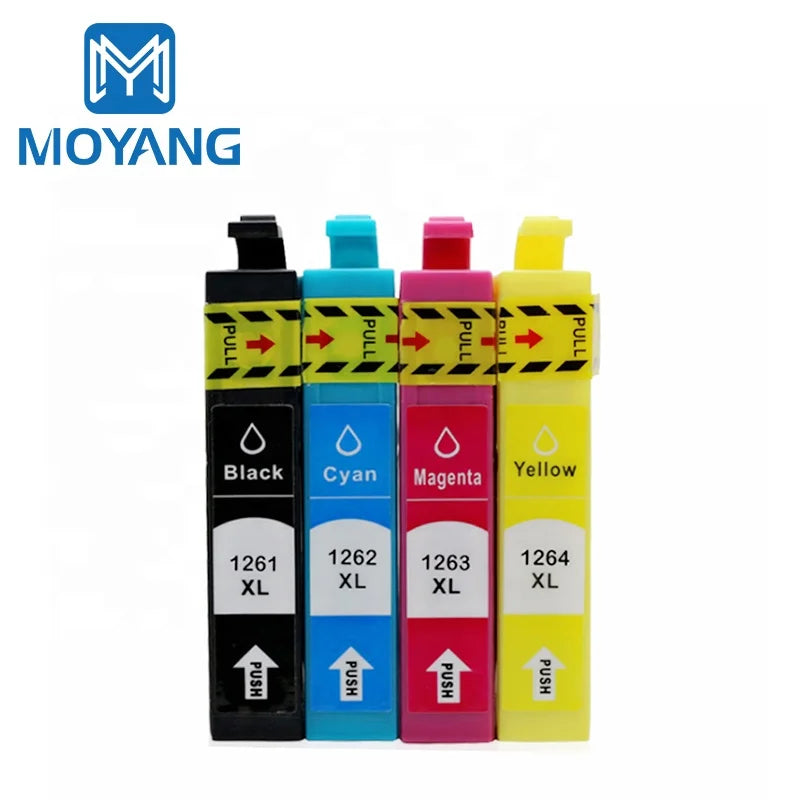 MoYang Compatible for EPSON T1261-4 Ink Cartridge Workforce 520/630/633/635/840/7520 Printer Cartridges T1261 T1262 T1263 T1264
