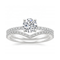 Custom Wedding Ring Set for Women 18K Solid Gold with Flair Moissanite Diamond Classic Style for Christian Lovers