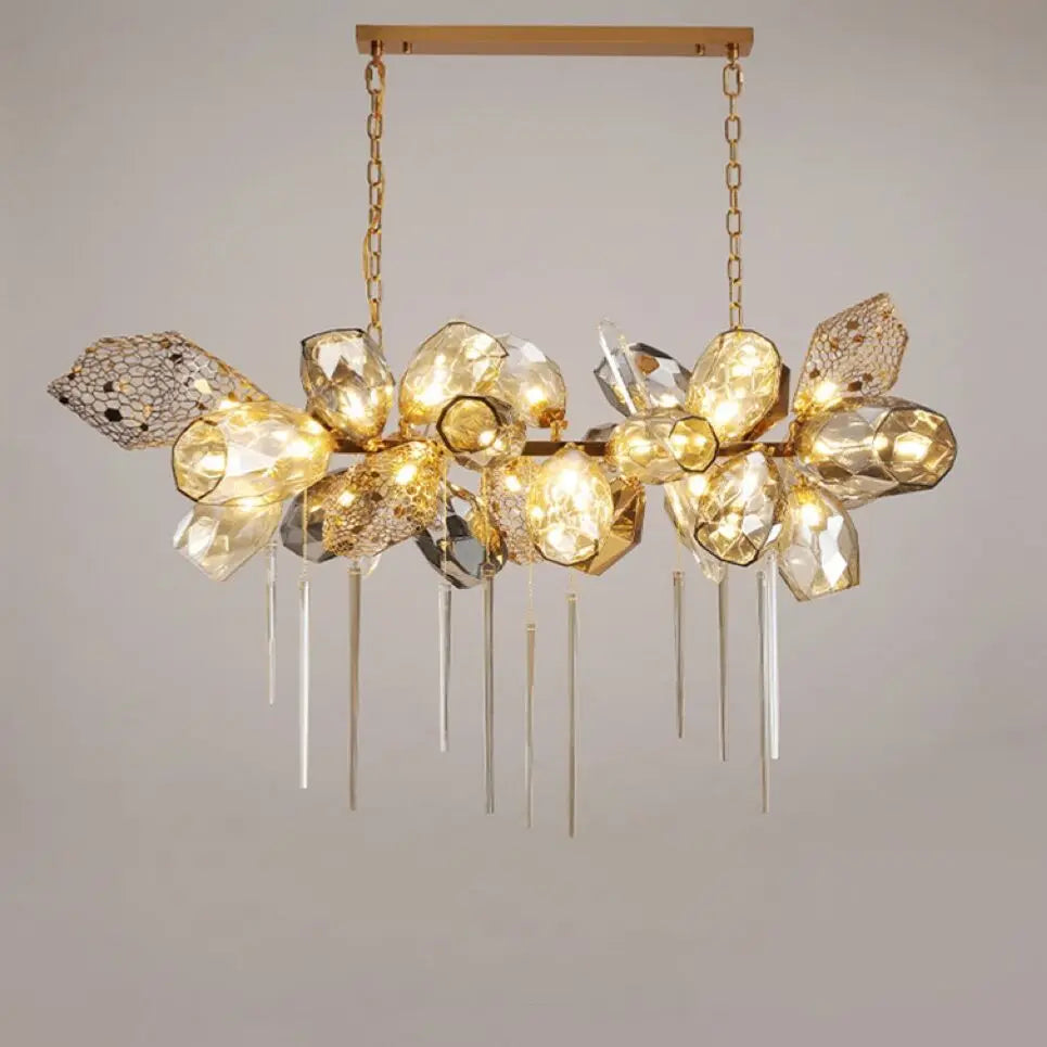 Luxury Indoor Decorative Black Gold Unique Pendant Light Italian Modern Wine Glass Chandelier for Kitchen Island