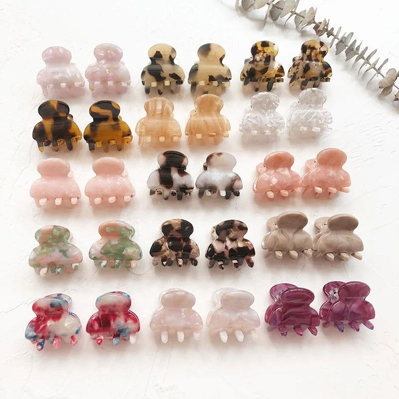 Girls Kids Hair Accessories Tortoise Shell Cute Small Jaw Grip Cellulose Acetate Clamps Mini Hair Claw Clips for Women Thin Hair