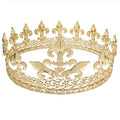 Luxury Fashion Minimalist King Crown Metal Gold Hairdressing Crystal Pageant Head Crowned Men General Prince Crown