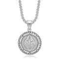 Wholesale Saint Benedict Stainless Steel Gold Plated Pendants Hip Hop Link Chain Necklace Fashionable Exorcist Jewelry
