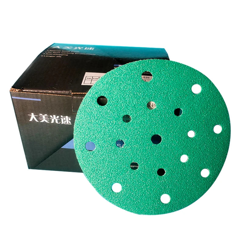 100 Pcs 6 Inch 17 Holes High Hardness 1mm Thickness Sandpaper 150mm Sanding Disc Wet Dry Grit 80/120/240/400 FESTOOL/