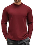 Heavyweight 270G Under-Shirt Loose Pure Color Inner Wear Semi-high Neck Long Sleeve T-shirt Casual Turtleneck Men's Tshirts