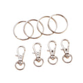 50pcs Lobster Clasp Keyring Bulk DIY Key Chains Accessory Lobster Claw Clasp with Key Rings Swivel Lanyard Clip Snap Hook Buckle