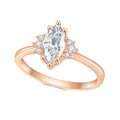 OL1026 Abiding Fine Jewelry Custom Cheap 5x10mm Marquise Moissanite Diamond Real 925 Sterling Silver Ring 14K Gold Plated Rings