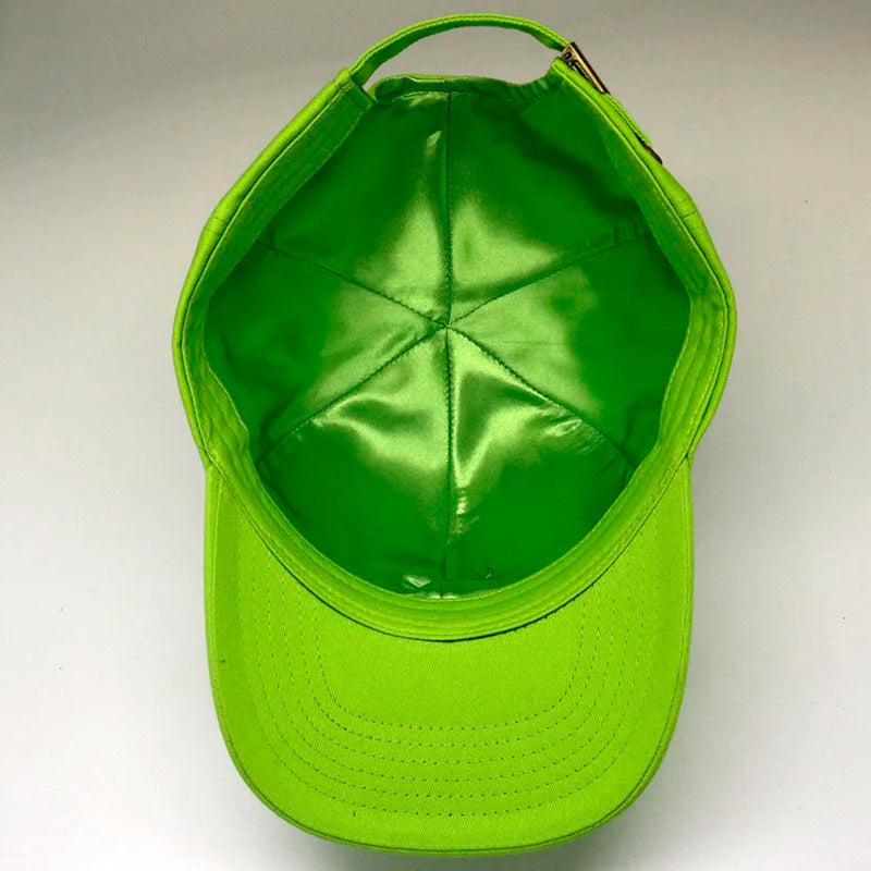 2025 New Fashion 6 Panel Unisex Satin Lined Baseball Cap Cotton Fabric Adjustable Metal Buckle Embroidered Four Seasons Common