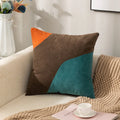 XinLan Modern Three Color Splicing Velvet Cushion Cover Living Room Bedroom Car Hotel Cushion Cover