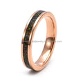 Unisex 4mm Tungsten Ring with Blue Green Opal Inlay Rose Gold Plated Wedding Engagement Ring Trendy Unisex Jewelry for Gift