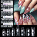 Wholesale 3D New 3D Diamond Almond Shaped French Nail Non-trace clear Wear Nails False Artificial New Acrylic False Nail Tips