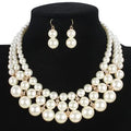 T6160 Fashion Pearls Jewelry Set Women Pearls Necklace Earrings Set