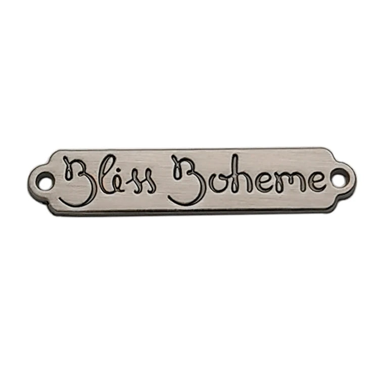Factory Price Engraved Metal Name Tags Custom Brand Logo Metal Plated Labels for Clothing Garment