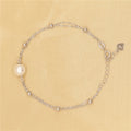 B074 8-9mm 925sterling Silver Gold Plated Wholesale Freshwater Pearl Charm Bracelet Bangle Fancy Jewelry Resizable for Women