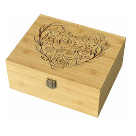 Decorative Bamboo Boxes With Hinged Lid and Latch for Memories of Relatives Precious Item Wooden Keepsake Box