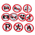 Traffic Signs Embroidery Twill Iron-on No Parking No Taking Photos No Smoking Patch
