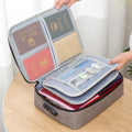 Fashionable Multi-Layer Document Safe Storage Bag with Lock Waterproof & Anti-Theft Office File Holder Accessories