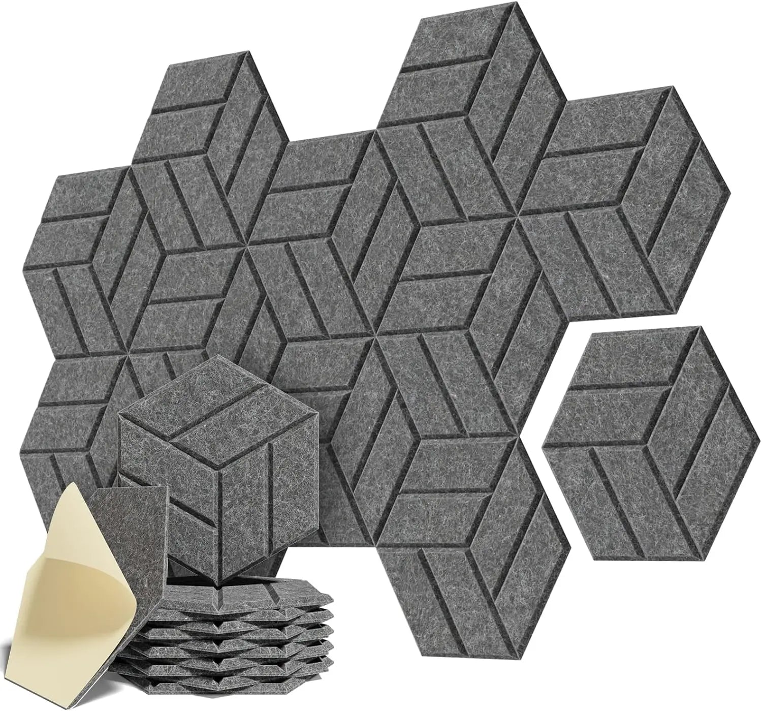 Yiju High Density Sound Absorbing Panels Sound Proof Insulation Beveled Edge Studio Treatment Tiles for Home
