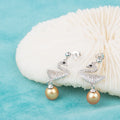 E010696 S925 Pearl Earring 925 Sterling Silver DIY 6-8mm Natural Freshwater Pearl Stud Earring for Women