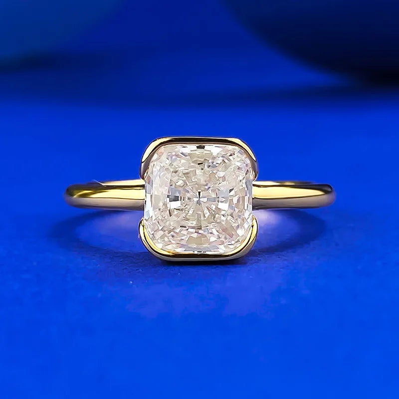 Everyday Wear 925 Sterling Silver 7*7mm Radiant Zircon Ring for Women