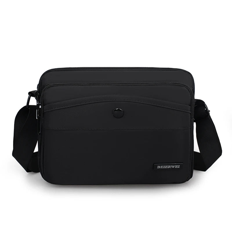 New Style Men's Waterproof Nylon Shoulder Bag with Zipper Closure Tassel Detail Portable Design for Casual Sports Use